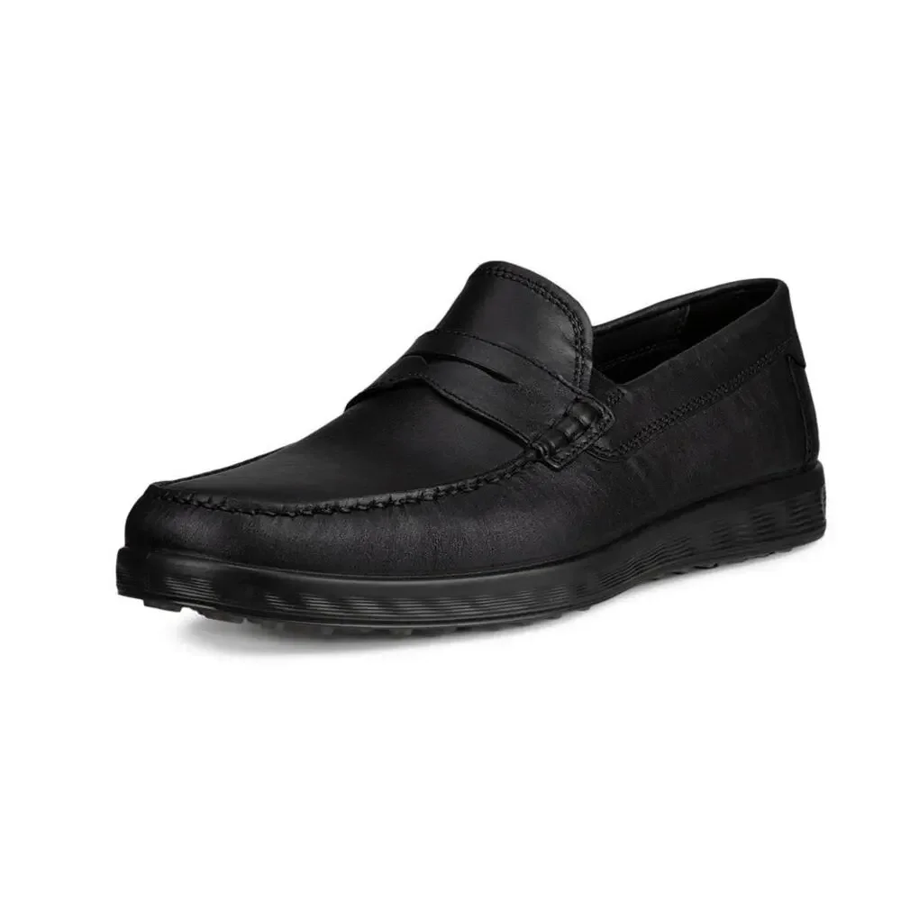 ECCO $180 S Lite Moc Men's Leather Black Comfy Moccasin size EU47/US13-13.5